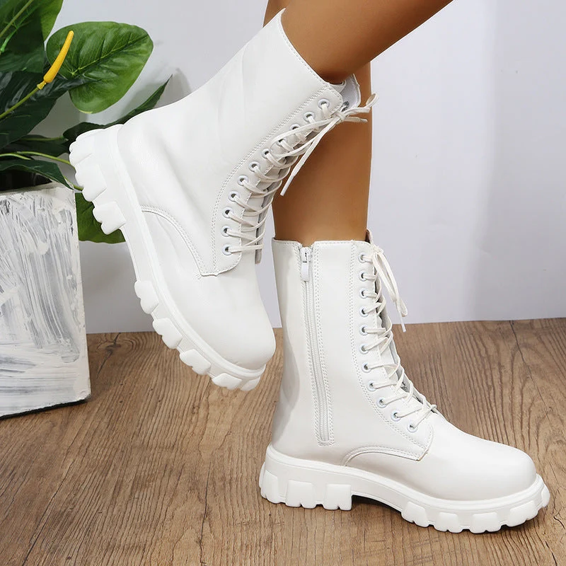 Damen Dirndl Schuhe | Hohe Schnürung Mit Breiter Sohle