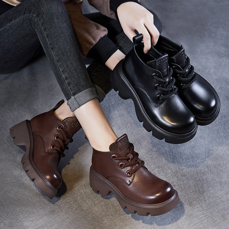 Damen Dirndl Schuhe | Schnürung Mit Breiter Sohle