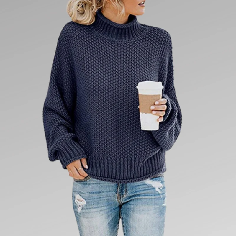 Damen Pullover | Strick klassisch mit Stehkragen