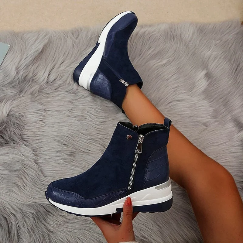 Stiefelette Damen Keilabsatz | Rutschfest Warm Gefüttert