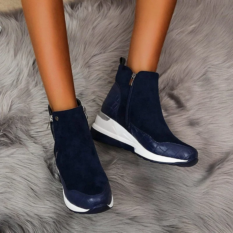 Stiefelette Damen Keilabsatz | Rutschfest Warm Gefüttert