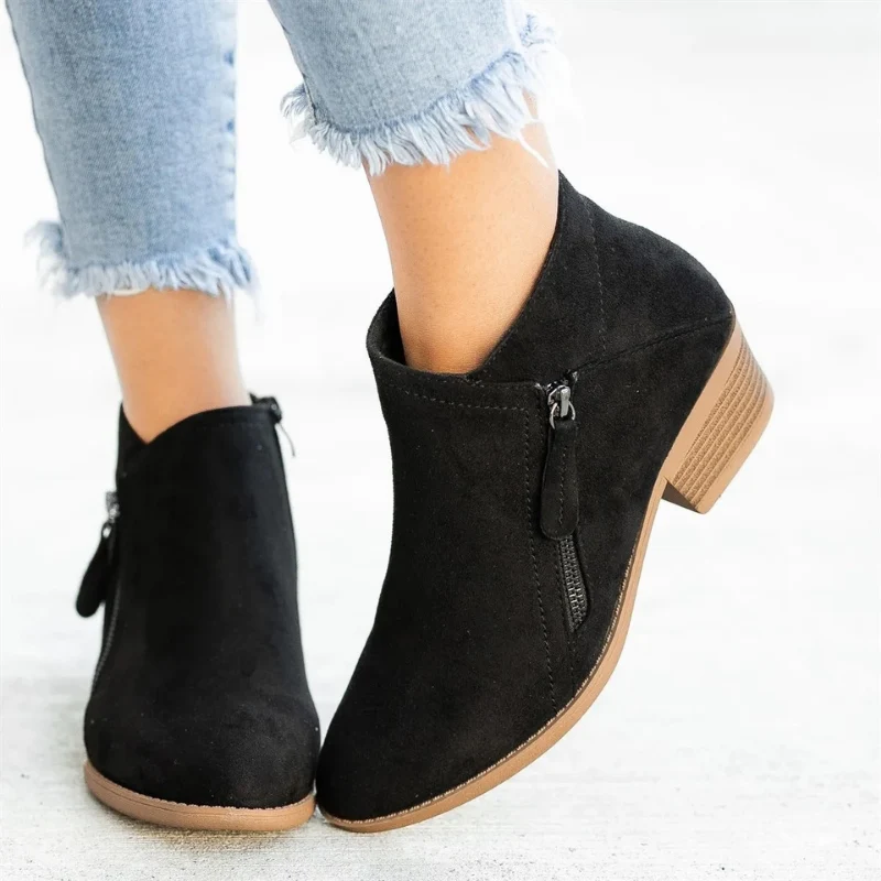 Stiefelette Damen Lederoptik Warm | Komfort Rutschfest