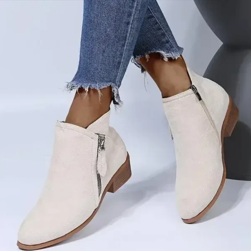 Stiefelette Damen Lederoptik Warm | Komfort Rutschfest