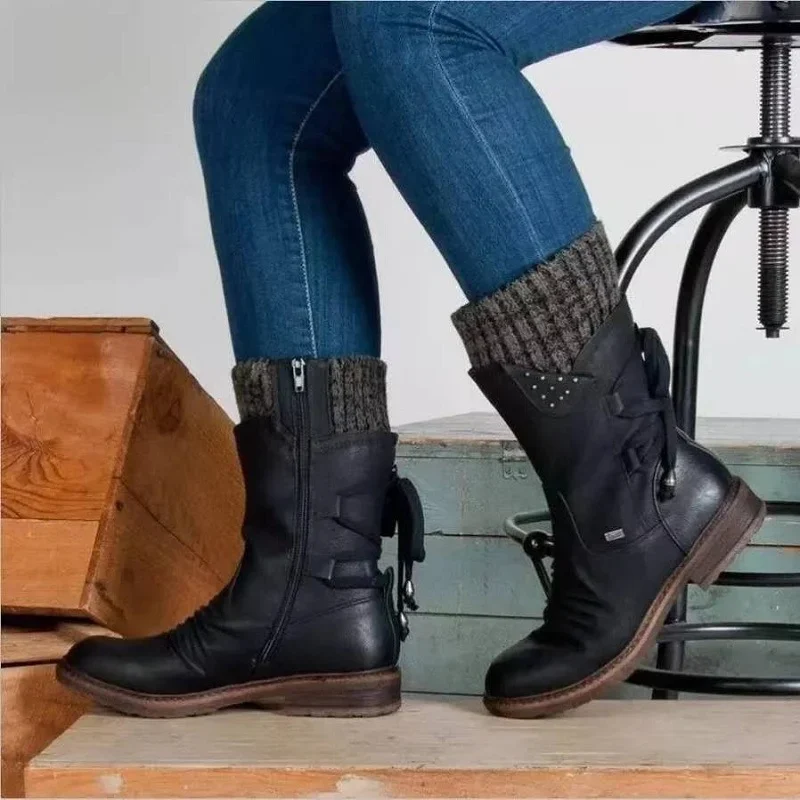Stiefelette Damen Winter Komfort | Rutschfest Warm Gefüttert