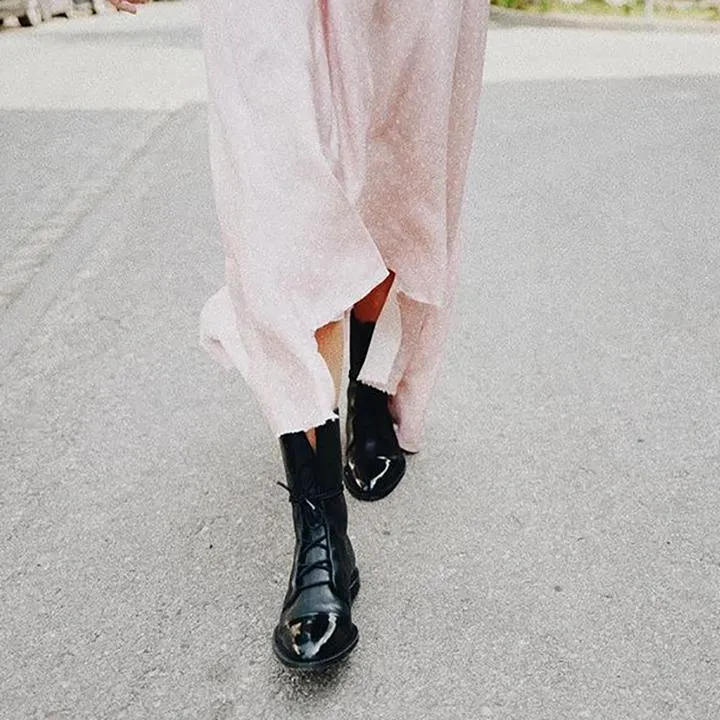 Stiefelette Damen Absatz Warm | Elegant Schnürung