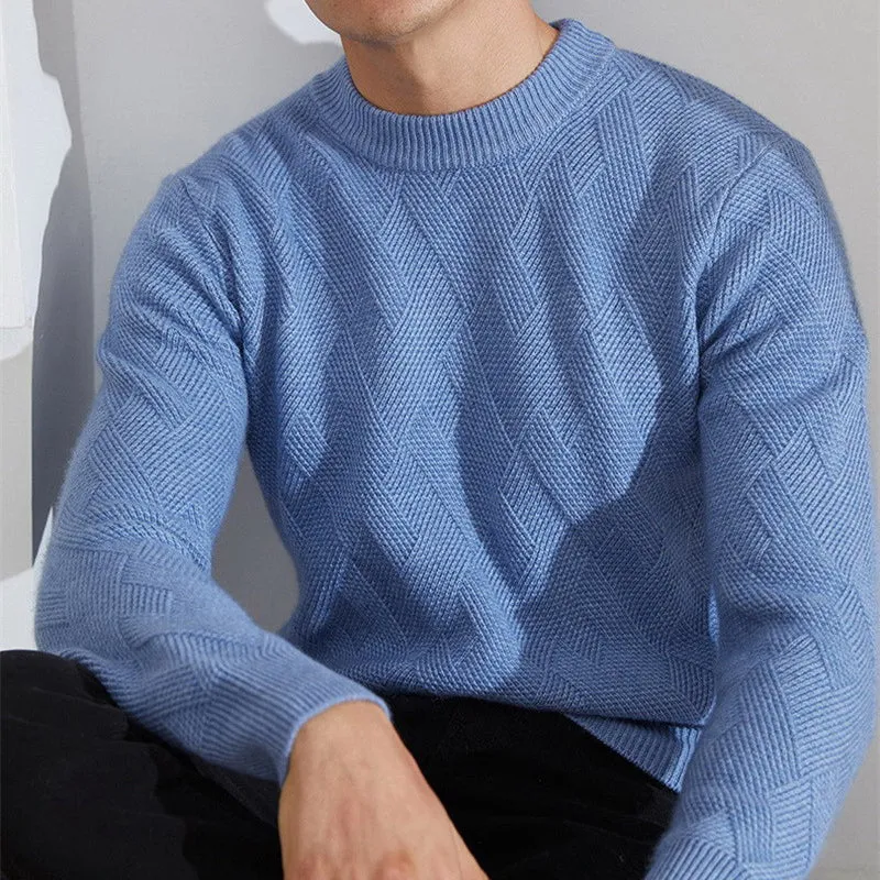 Pullover Herren Rundhals Elegant | Feinstrick Design