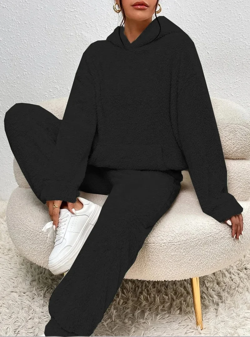Damen Gemütlicher Teddy Hausanzug | Zweiteilig Warm