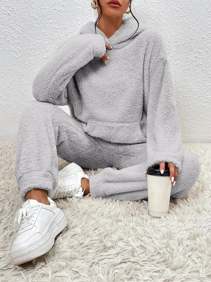 Damen Gemütlicher Teddy Hausanzug | Zweiteilig Warm
