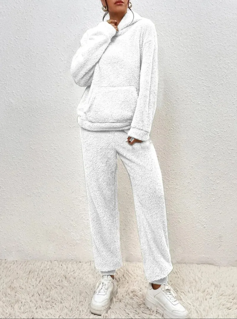 Damen Gemütlicher Teddy Hausanzug | Zweiteilig Warm