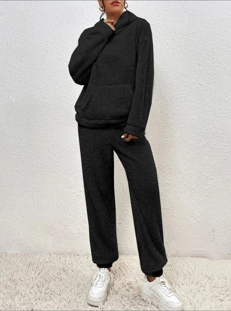 Damen Gemütlicher Teddy Hausanzug | Zweiteilig Warm