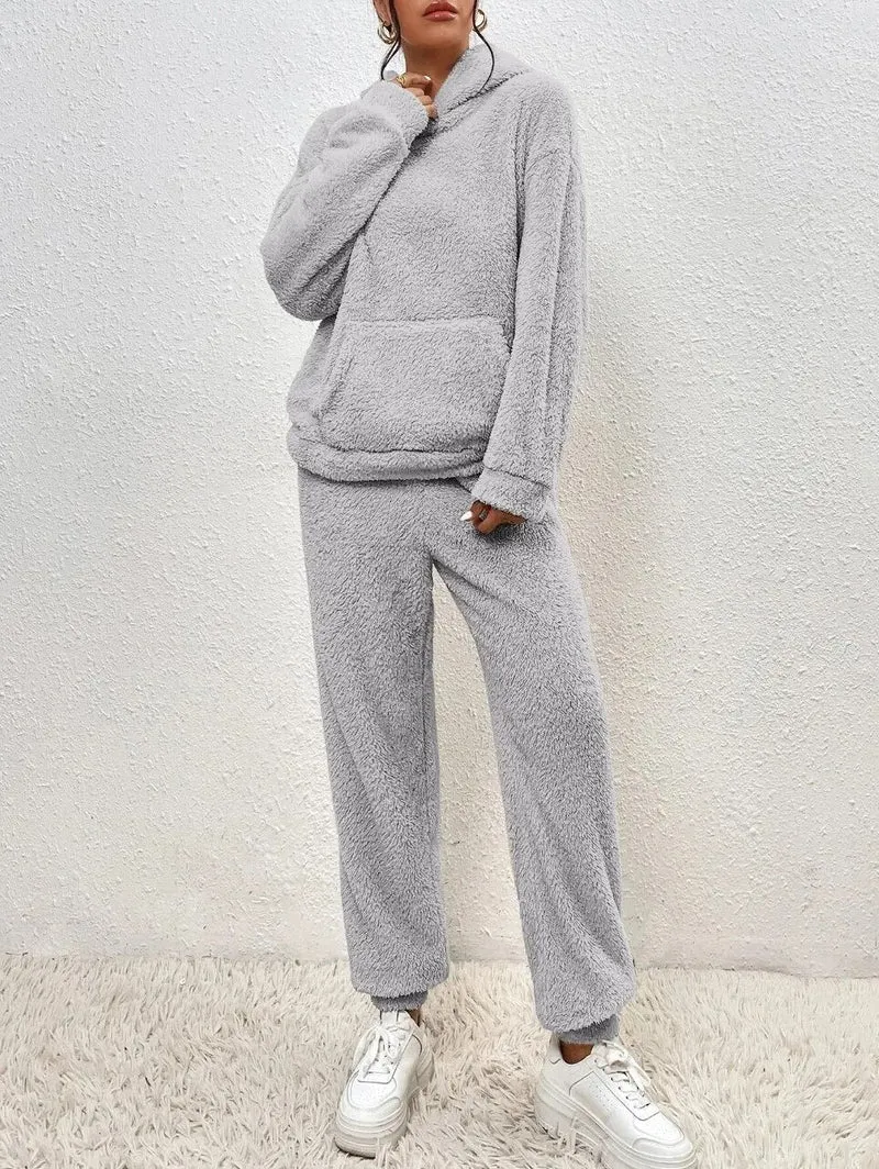 Damen Gemütlicher Teddy Hausanzug | Zweiteilig Warm