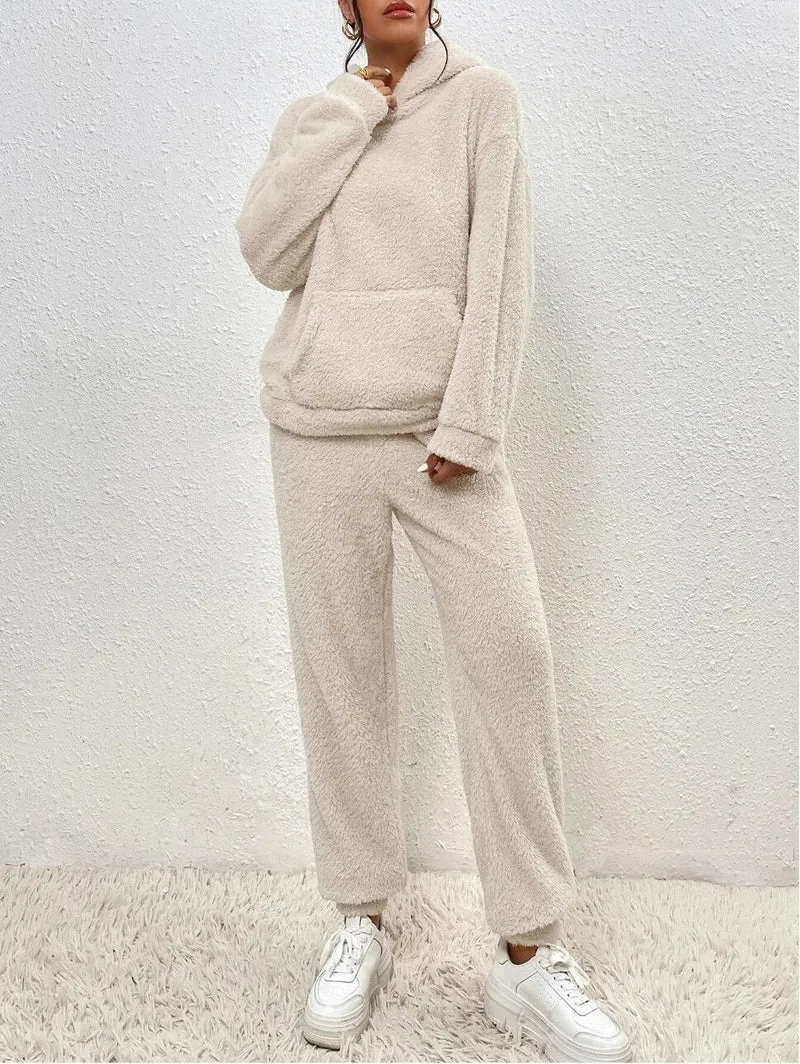 Damen Gemütlicher Teddy Hausanzug | Zweiteilig Warm
