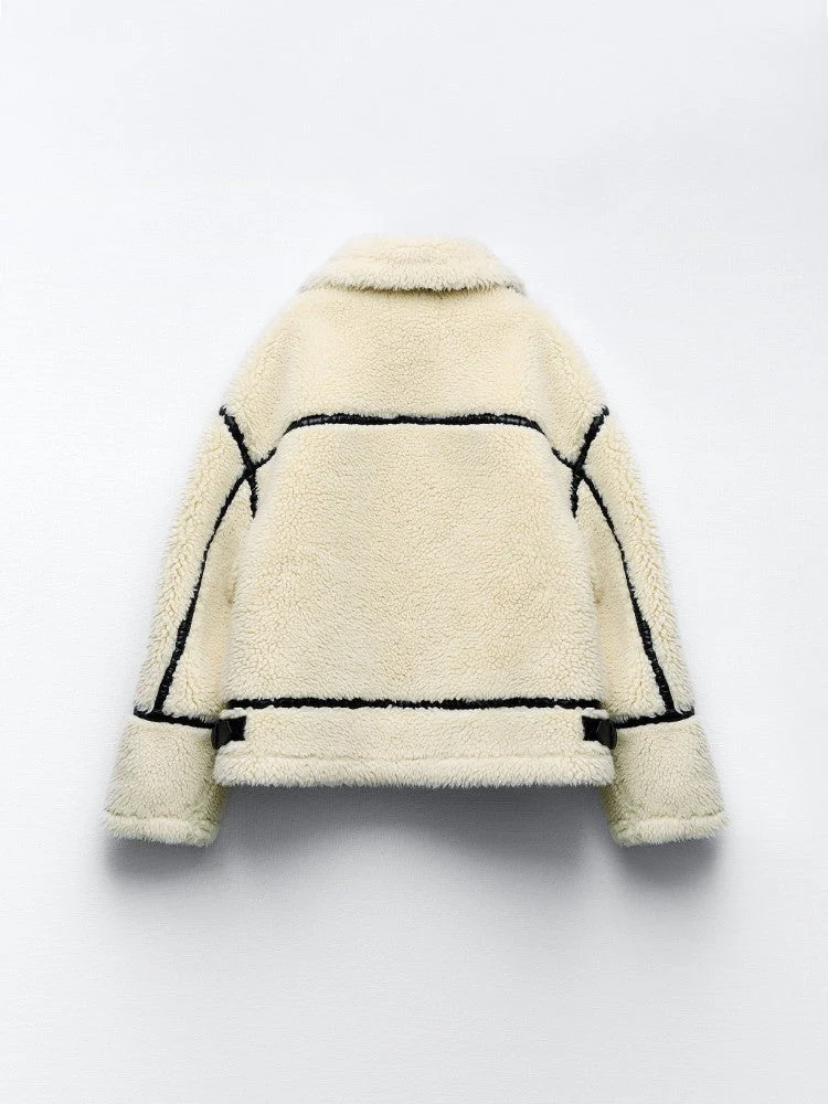 Teddy Damen Jacke Mit Kragen | Elegante Winterjacke Gefüttert