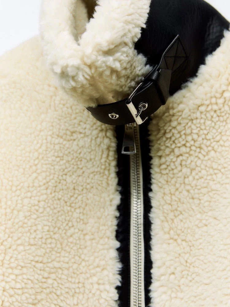 Teddy Damen Jacke Mit Kragen | Elegante Winterjacke Gefüttert