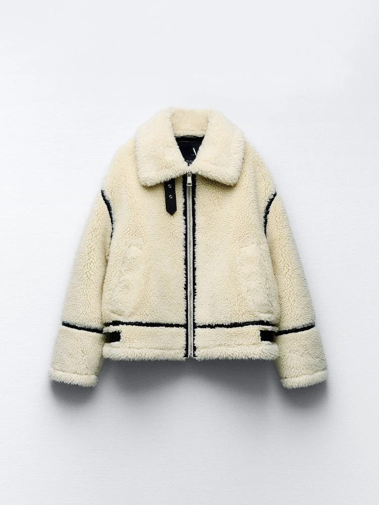 Teddy Damen Jacke Mit Kragen | Elegante Winterjacke Gefüttert