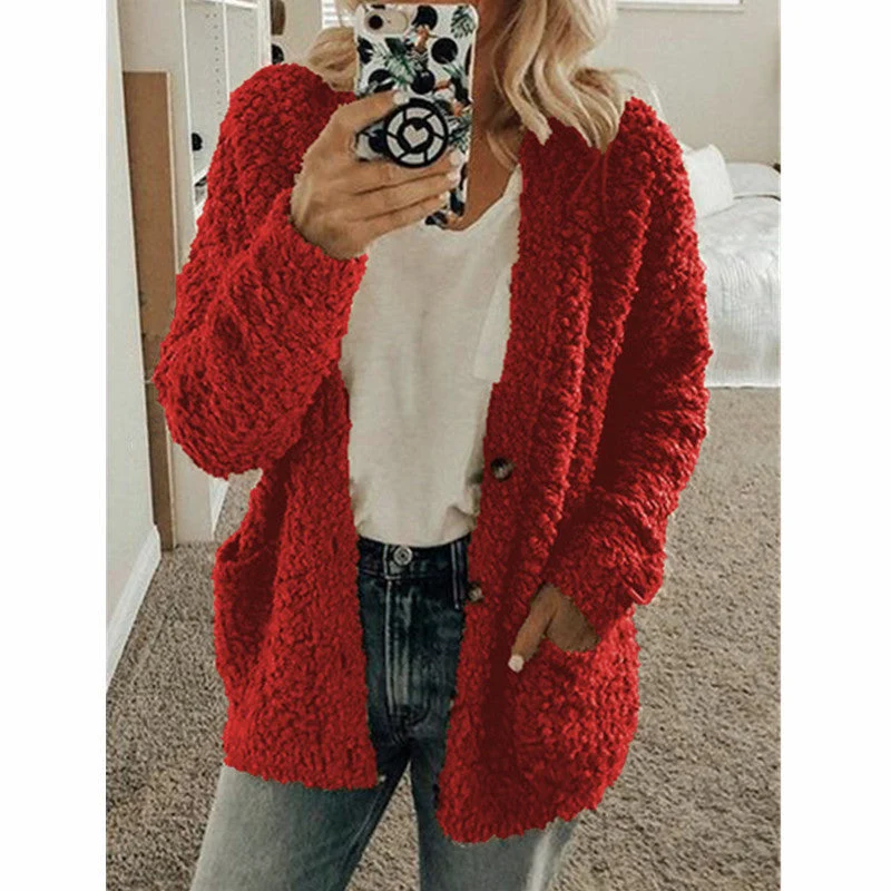 Teddy Damen Fleecejacke Mit Kapuze | Flauschiger Wintermantel