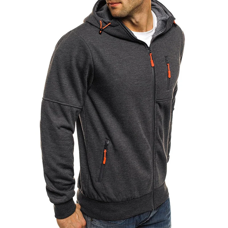Sportliche Herren Strickjacke Mit Kapuze | Reißverschluss & Taschen