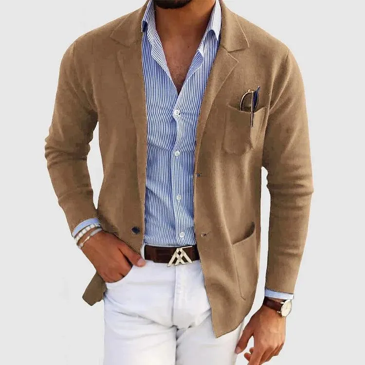 Moderne Herren Strickjacke | Leichter Cardigan Mit Taschen