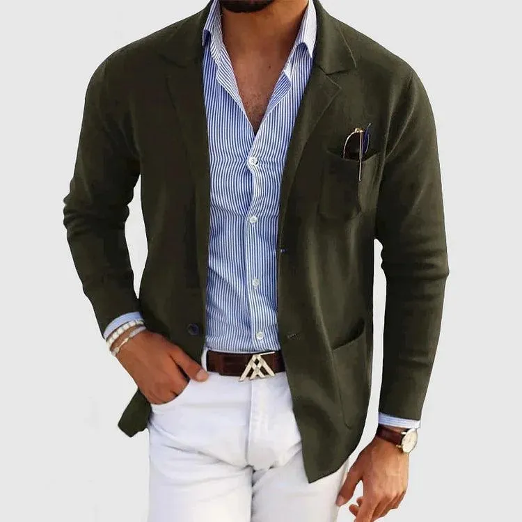 Moderne Herren Strickjacke | Leichter Cardigan Mit Taschen