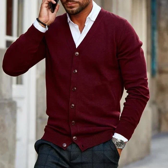 Strickjacke Mit Knöpfen Für Herren | Casual Cardigan Stil