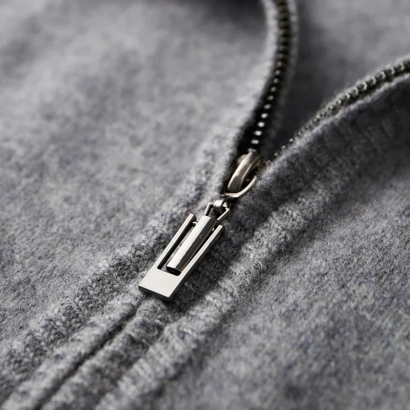 Reißverschluss Strickjacke Für Herren | Minimalistischer Stil Mit Stehkragen