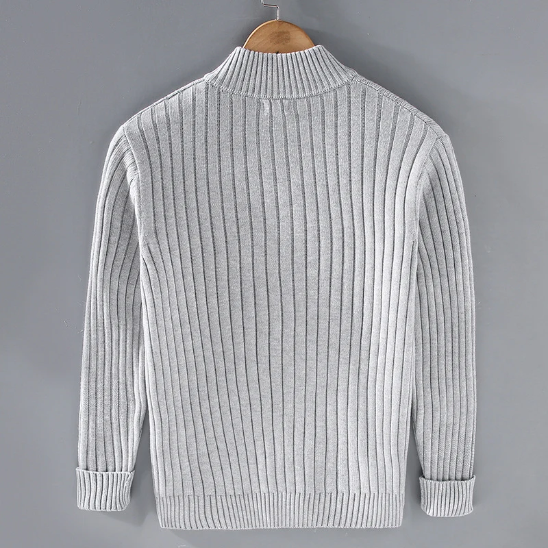 Herren Strickjacke Mit Reißverschluss | Geripptes Design Für Alltag