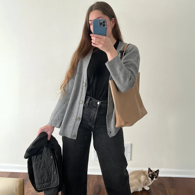 Strickjacke Damen Oversize Gerippt | Locker Lang