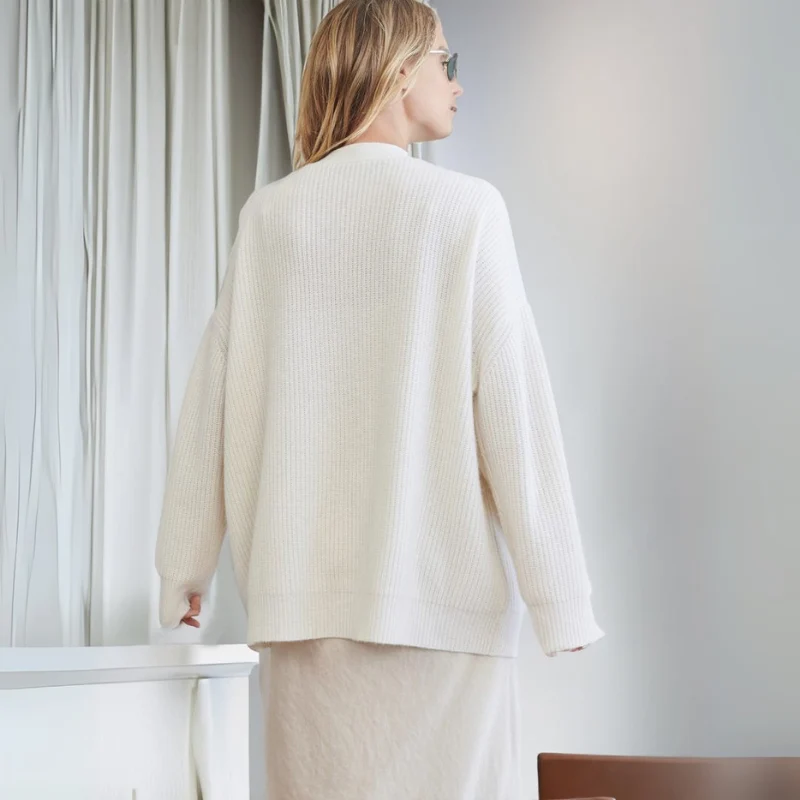 Strickjacke Damen Oversize Gerippt | Locker Lang