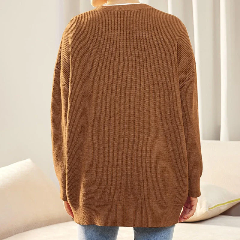 Strickjacke Damen Oversize Gerippt | Locker Lang