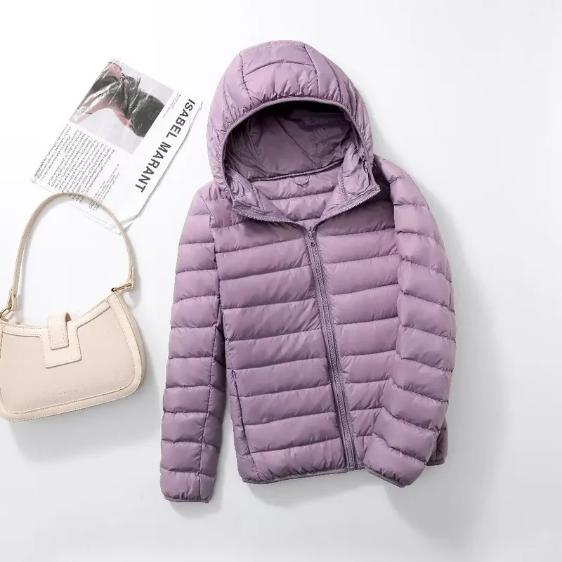 Daunenjacke Damen Leicht Mit Kapuze | Kompakt Und Gefüttert