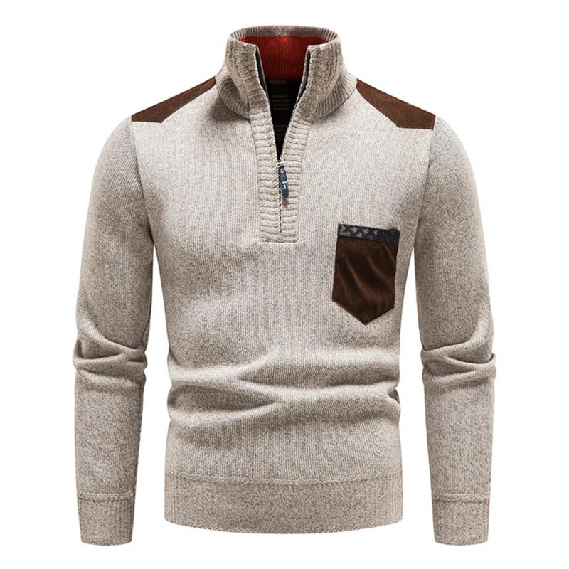 Pullover Herren Mit Reißverschluss | Zipper Design Mit Brusttasche
