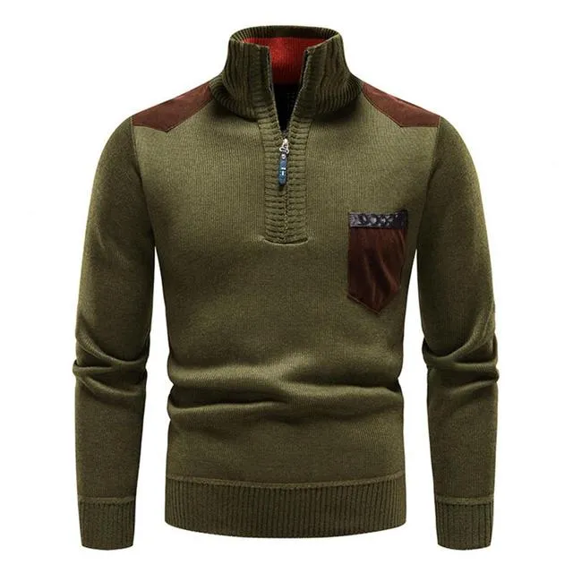 Pullover Herren Mit Reißverschluss | Zipper Design Mit Brusttasche