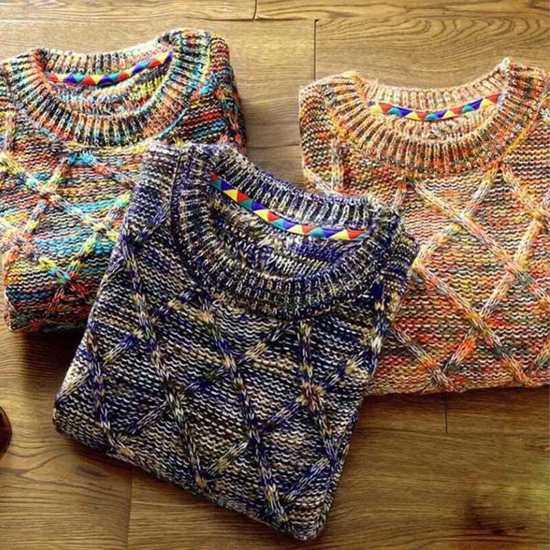 Pullover Herren Rundhals Bunt | Strick & Gemustert