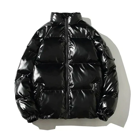 Metallische Winter-Pufferjacke für Herren