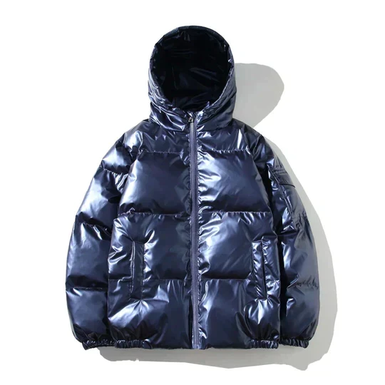 Metallische Winter-Pufferjacke für Herren