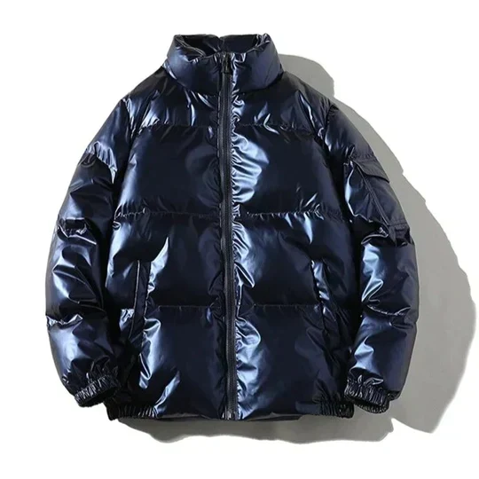 Metallische Winter-Pufferjacke für Herren