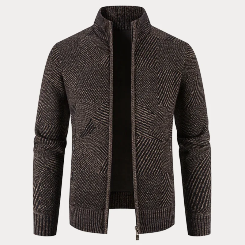Stilvolle Winter Strickjacke mit Kapuze