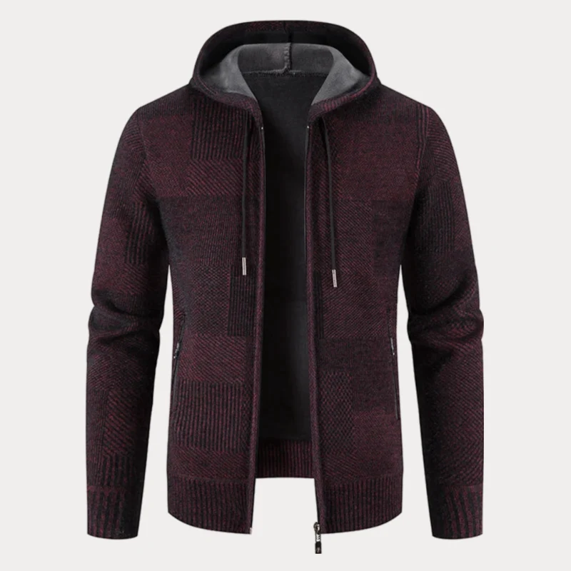 Stilvolle Winter Strickjacke mit Kapuze