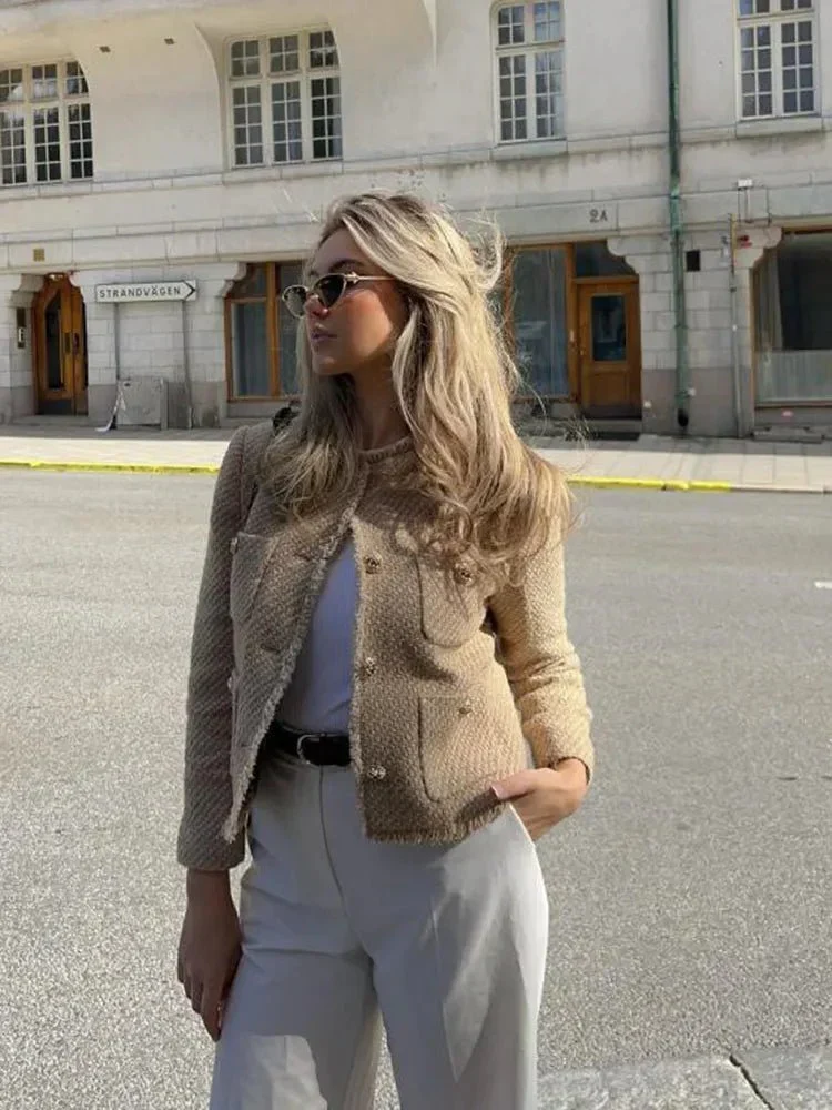 Damen Eleganter Tweed Blazer