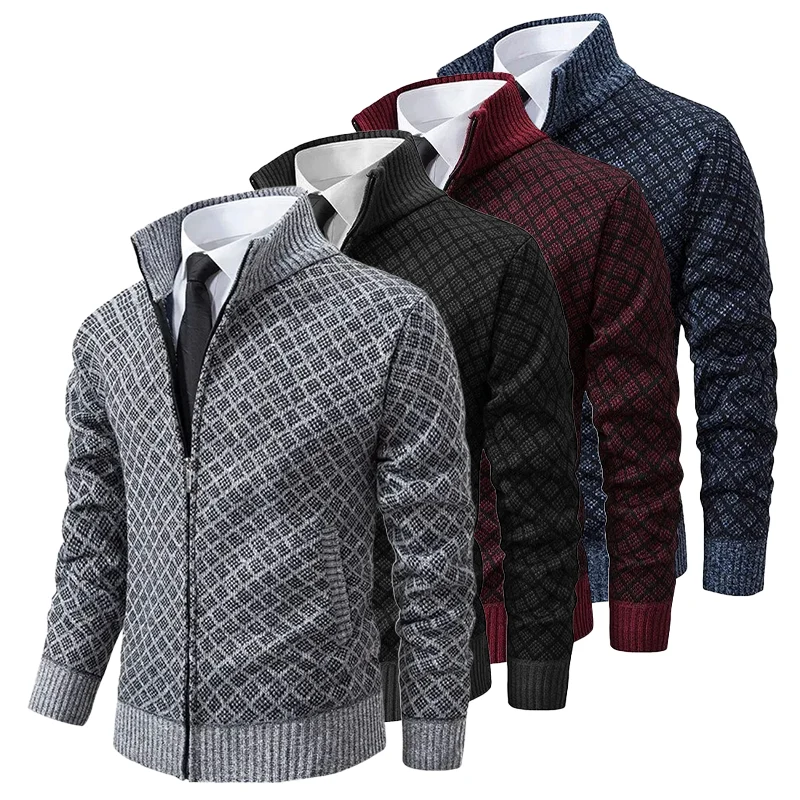 Strick jacke Stehkragen und Reißverschluss
