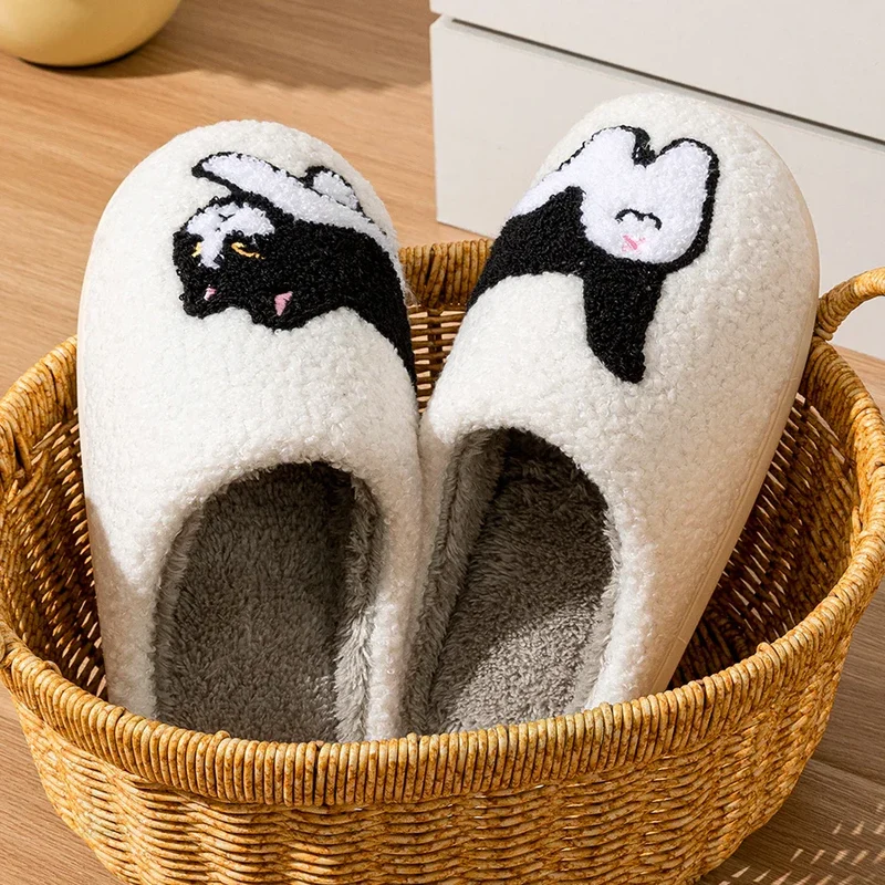Unisex Hausschuhe Katzenmotiv Lustig | Warm & Rutschfest