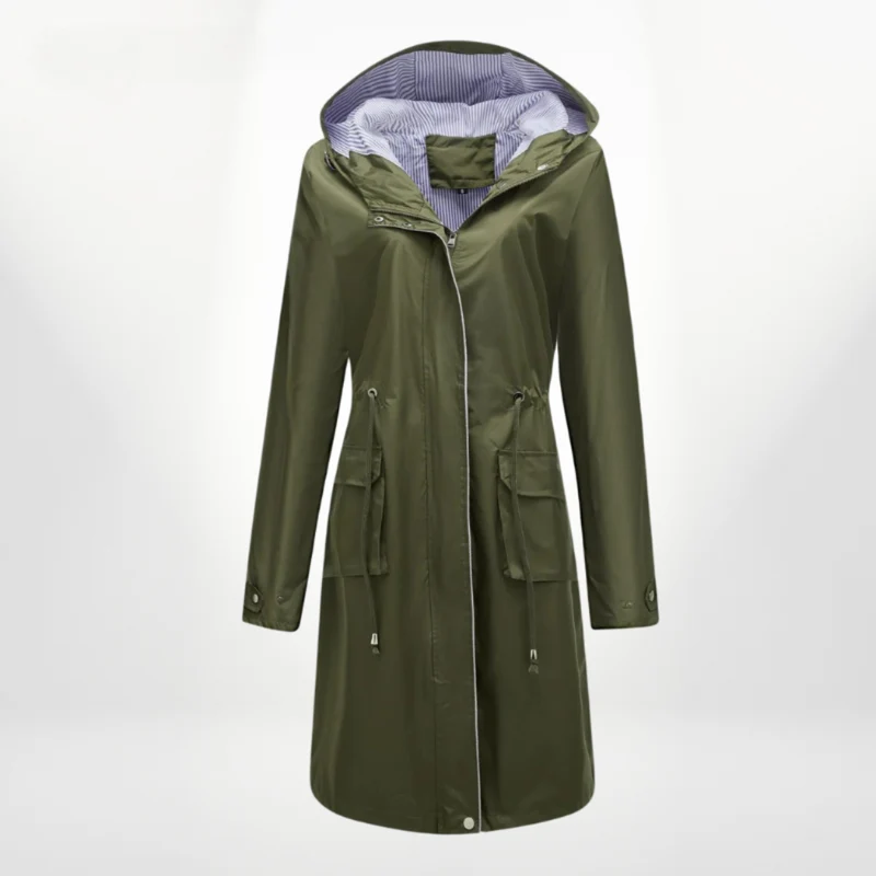 Wasserdichter Trenchcoat Damen Mit Kapuze | Lang Leicht