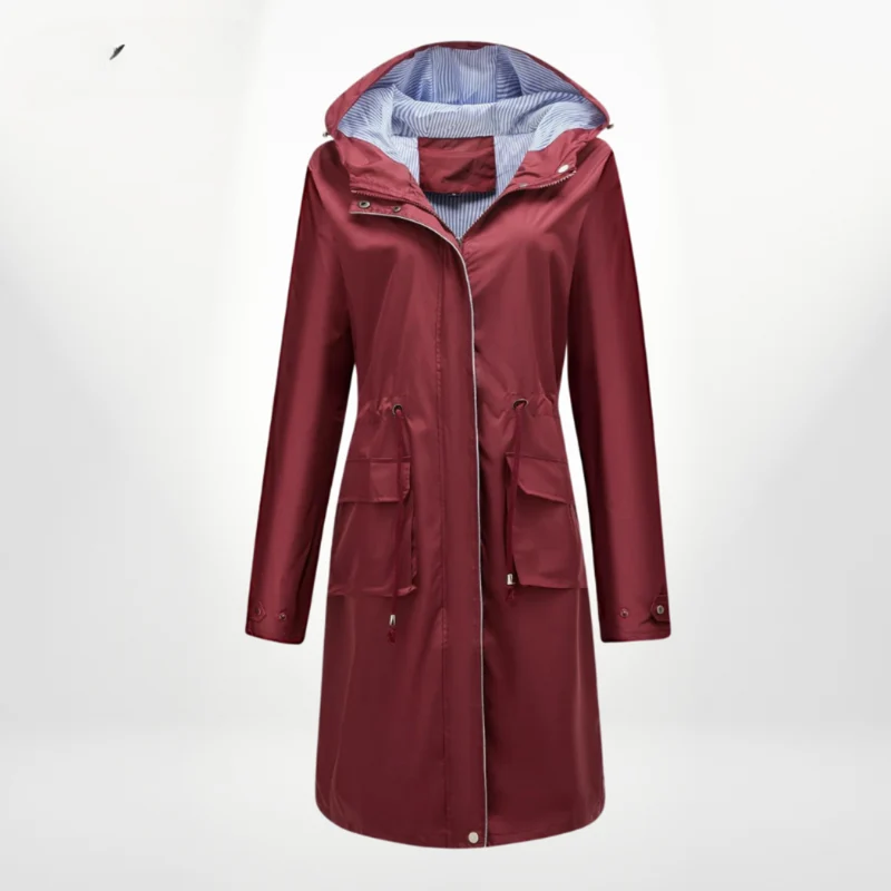 Wasserdichter Trenchcoat Damen Mit Kapuze | Lang Leicht
