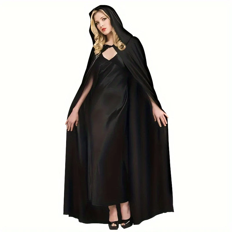 Unisex Halloween-Umhang mit Kapuze | Lang