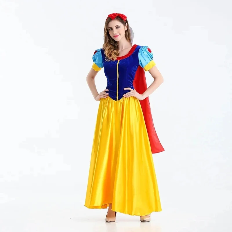 Damen Schneewittchen Halloween Kleid | Märchenhaftes Kostüm mit Umhang