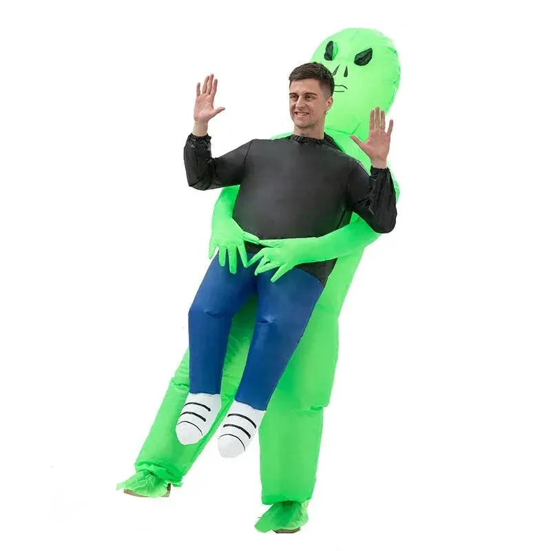 Unisex Aufblasbares Alien Kostüm | Halloween Verkleidung mit Trage-Effekt