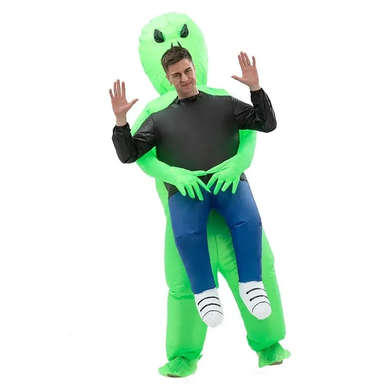 Unisex Aufblasbares Alien Kostüm | Halloween Verkleidung mit Trage-Effekt