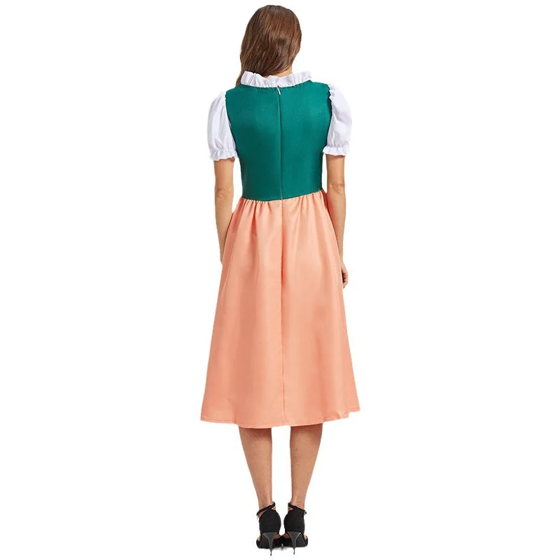 Damen Zweifarbiges Besticktes Dirndlkleid | Midi Herbstfest