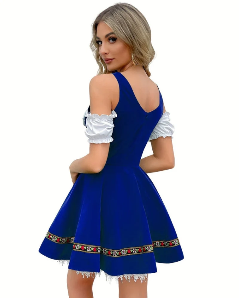 Damen Schulterfreies Traditionelles Dirndlkleid | Mini