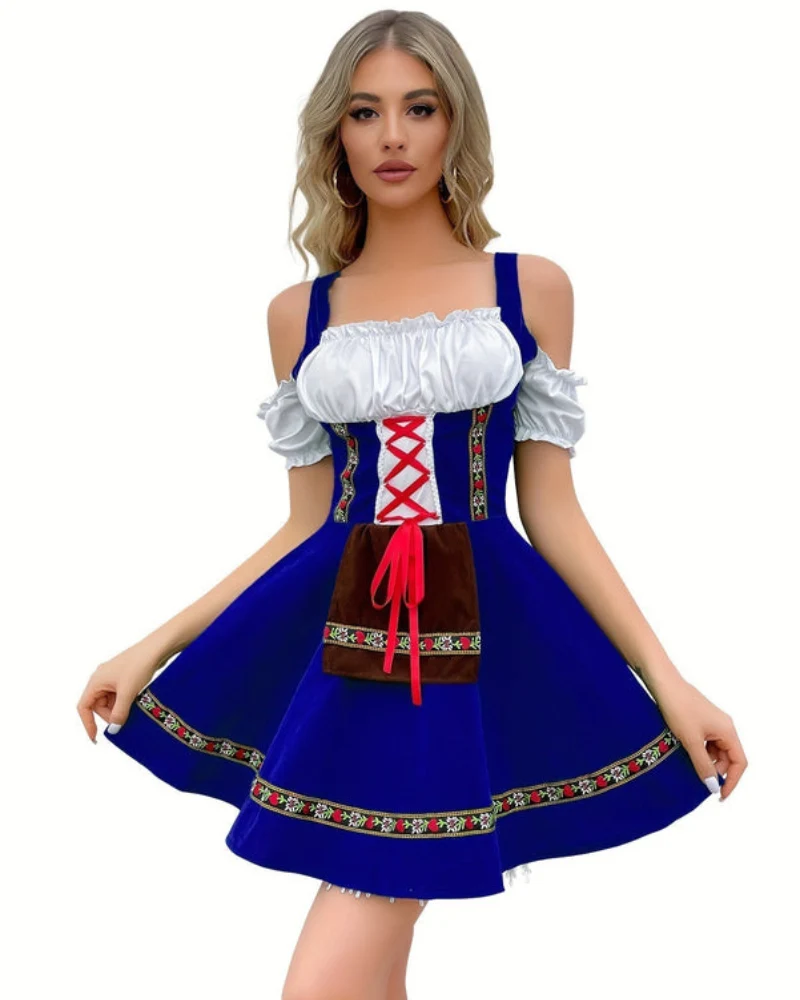 Damen Schulterfreies Traditionelles Dirndlkleid | Mini